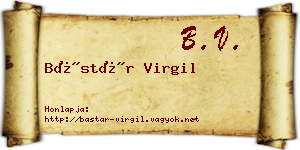 Bástár Virgil névjegykártya